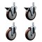 Service Caster 5'' Maroon Polyurethane Wheel Swivel 3/4'' Square Stem Caster Set 2 Brakes, 4PK SCC-SQ20S514-PPUB-MRN-PLB-34-2-S-2 - alternate 1